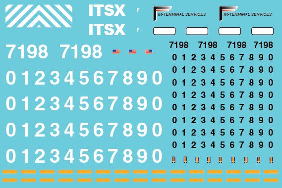 HO Scale - In-Terminal Services - ITSX Locomotive Decal Set