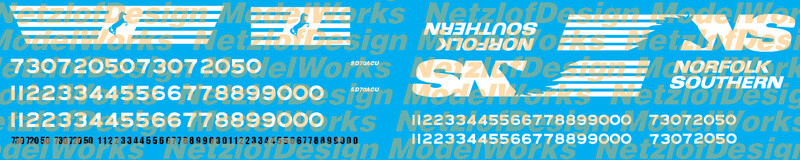 Norfolk Southern SD70ACU Decal Set