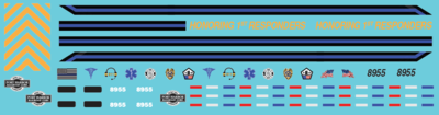 N Scale - Port Harbor Railroad Honoring First Responders Decal Set