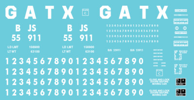 Customizable GATX Leasing Boxcar Decals