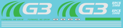N Scale - G3 Canada - EFCX 1003 Locomotive Decal Set