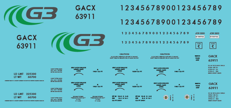 G3 Canada Covered Hoppers Decal Set
