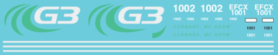 N Scale - G3 Canada - Small Logo EFCX 1001-1002 Locomotive Decal Set