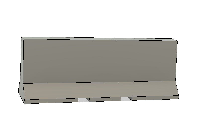 N Scale Detail Parts - Jersey Barrier 8ft (Qty 4)
