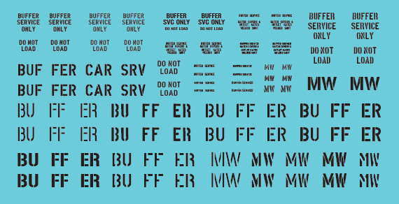 Buffer Car Stencils Decal Set