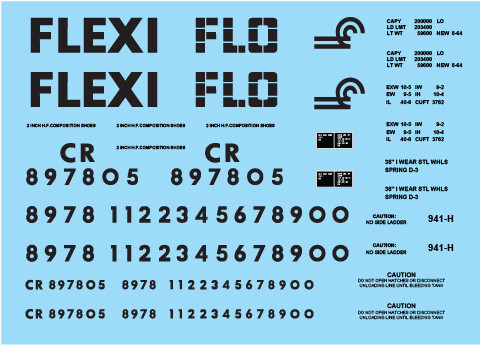 Conrail Flexi-Flo Covered Hopper Decal Set