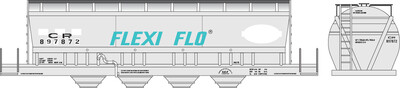 HO Scale - Conrail Flexi-Flo NYC Patch Out Covered Hopper Decal Set