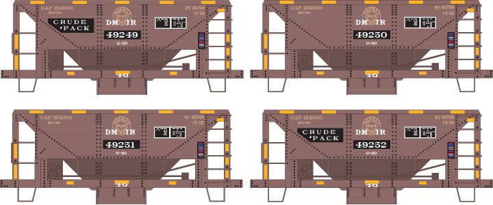 Duluth Missabe Iron Range Crude 4 Pack Ore Car Decal Set