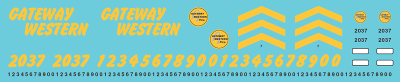 Gateway Western (GWWR) Locomotive Decal Set