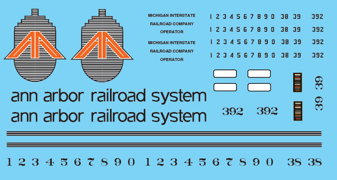 HO Scale - Ann Arbor MDOT GP35 Decal Set