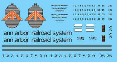 N Scale - Ann Arbor MDOT GP35 Decal Set