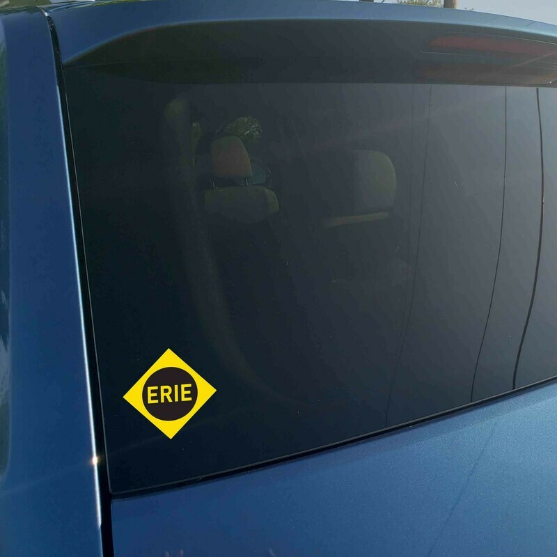 Vinyl Sticker - Erie Railroad (ERIE Yellow/Black) Logo