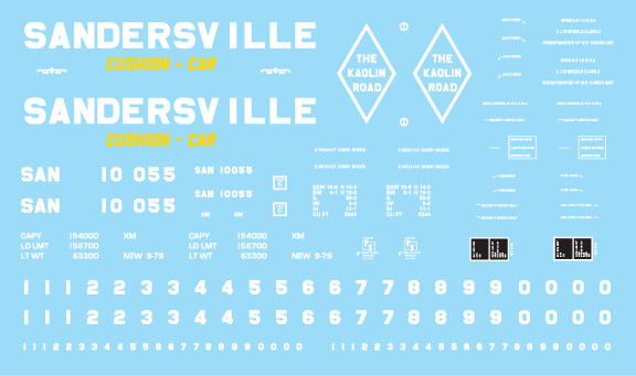 Sandersville 50ft Box Car Decal Set