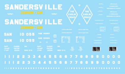 N Scale - Sandersville 50ft Box Car Decal Set