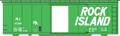N Scale - Rock Island Green 40ft Box Car Decal Set