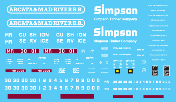 McCloud River Patch Out 50ft Box Car Decal Set