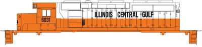 Illinois Central Gulf EMD Locomotive White Orange Scheme