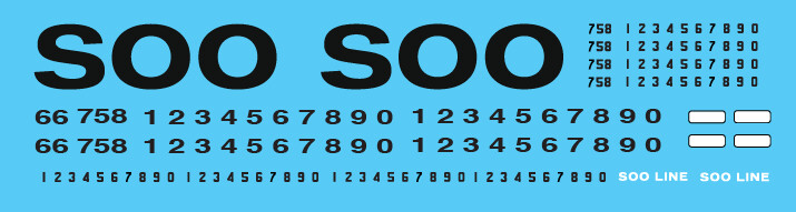 Soo Line EMD Locomotive Hockey Stick Scheme Decal set