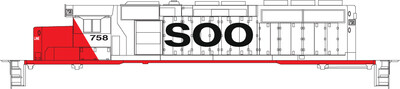 N Scale - Soo Line EMD Locomotive Hockey Stick Scheme Decal set