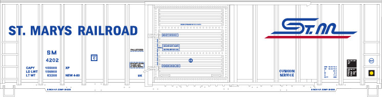 St Mary's Railroad Box Car White Scheme Decal Set