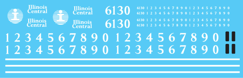Illinois Central EMD Locomotive Death Star Scheme Decal Set