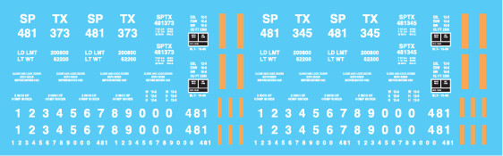 Trinity Rail Management (SPTX) Ortner Hopper Decals