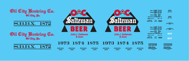 Oil City Brewing Saltzman Beer Billboard Reefer Decals