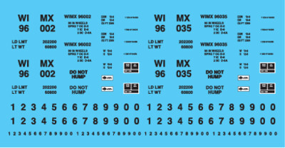 N Scale - Wimpey Minerals USA (WIMX) Ortner Hopper Decals