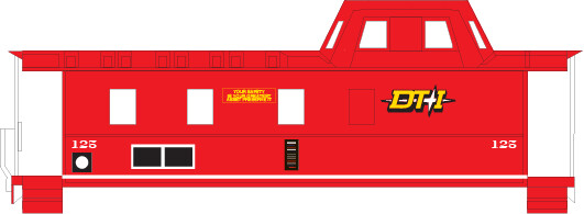 Detroit Toledo &amp; Ironton (DTI) Yellow Star Logo Caboose