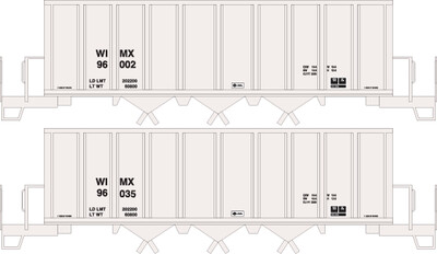 HO Scale - Wimpey Minerals USA (WIMX) Ortner Hopper Decals