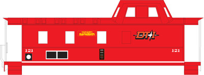 N Scale - Detroit Toledo &amp; Ironton (DTI) Orange Star Logo Caboose