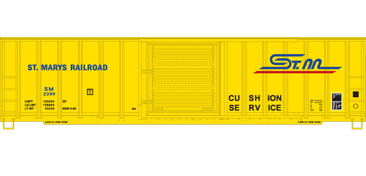 St Mary's Railroad Box Car Yellow Scheme Decal Set