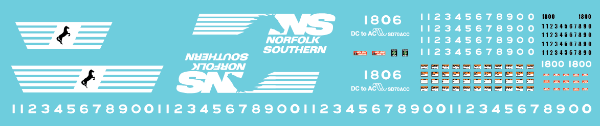 Norfolk Southern SD70ACC Decal Set