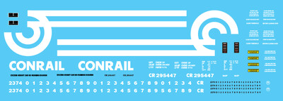 Conrail 4 Door Auto Parts Box Car Large Logo Decal Set