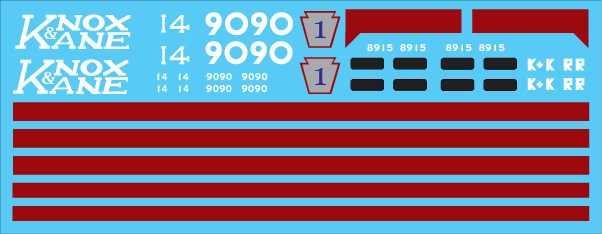 Knox and Kane Railroad Locomotive Decal Set