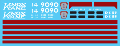 N Scale - Knox and Kane Railroad Locomotive Decal Set
