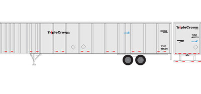 HO Scale - Semi-Trailer Triple Crown Small Logo