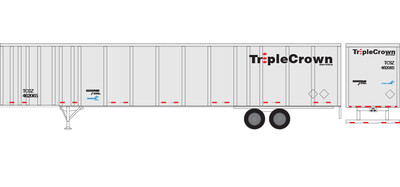 HO Scale - Semi-Trailer Triple Crown Medium Logo