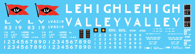 Lehigh Valley X58 Box Car Green Scheme Decal Set