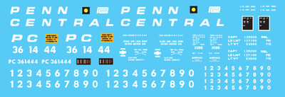 Penn Central X58 Box Car 2 Line Small Logo Decal Set