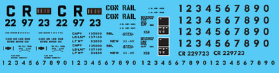 Conrail X58 Box Car LV Patch Out 2 Decal Set