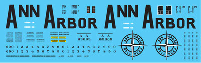 O Scale (1:48) - Ann Arbor Auto Parts Box Car Big Letters Scheme Decals