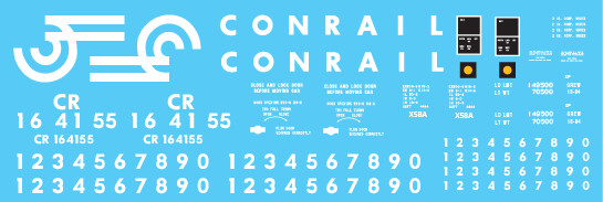 Conrail X58 Box Car Medium Logo Decal Set