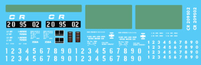 Conrail X58 Box Car PC Patch Out 1 Decal Set