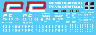 Penn Central X58 Box Car 1 Line Red P Logo Decal Set