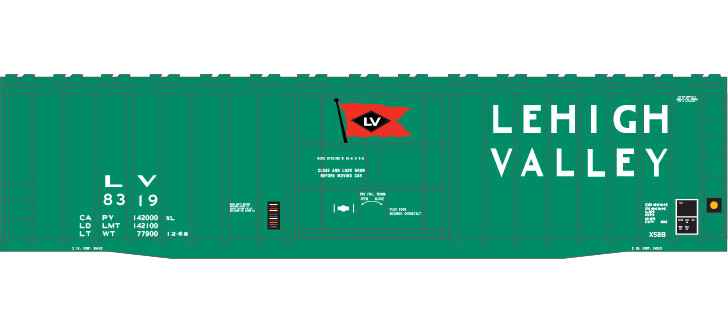 Lehigh Valley X58 Box Car Green Scheme Decal Set
