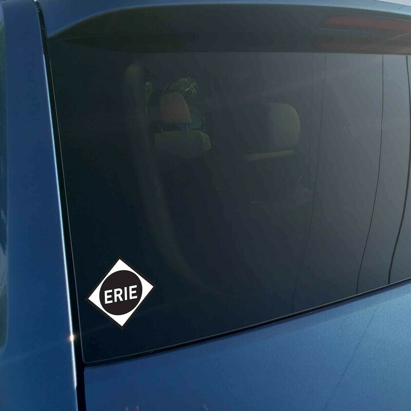 Vinyl Sticker - Erie Railroad (Black/White/Black) Logo