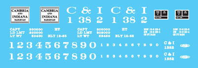 Cambria Indiana Open Hopper Decal Set