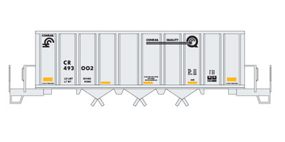 N Scale - Conrail Ortner Hopper Black Lettering Decal Set