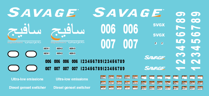 Savage Saudi Arabia Locomotive Decal Set